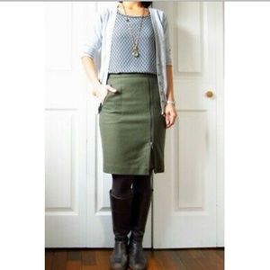 J. Crew Wool Asymmetric Zip Pencil Skirt  Size 8